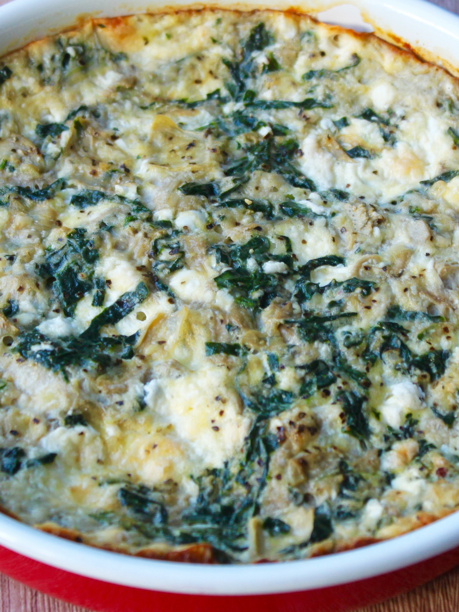 Spinach Quiche with Artichoke Hearts